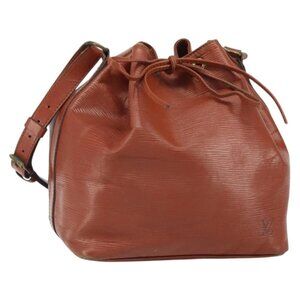 Authentic LOUIS VUITTON Epi Petit Noe Shoulder Bag Brown M44103 LV